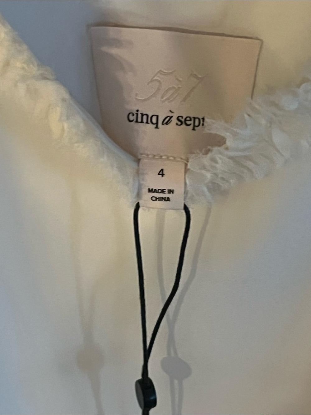 cinq a sept Cream Mini Dress with Ruffle Hem - Picture 2 of 8